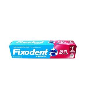 Fixodent Denture Adhesive Cream Original, All Day Hold for Fulls , 2.4 oz